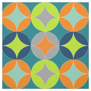Moderna kretsar i mitten av århundradet Geometric Tyg