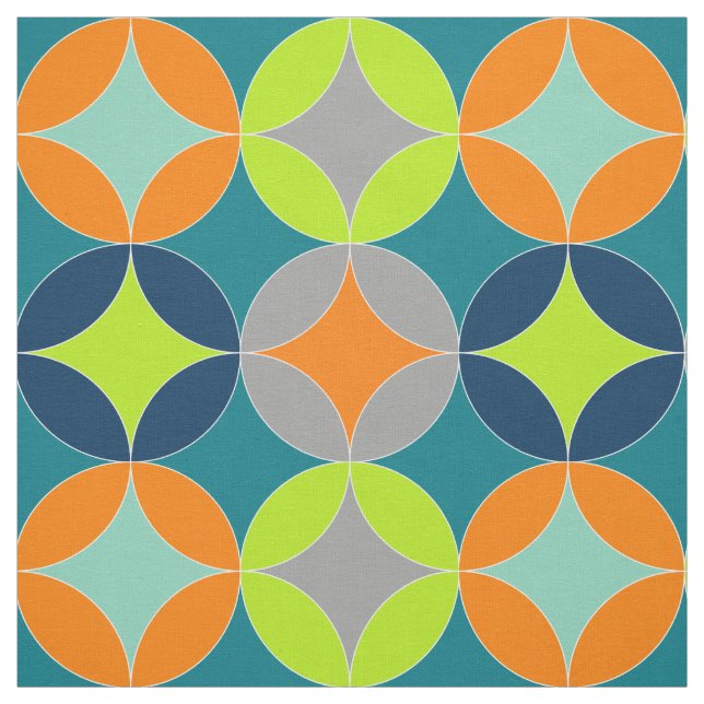 Moderna kretsar i mitten av århundradet Geometric  Tyg (Provkarta)