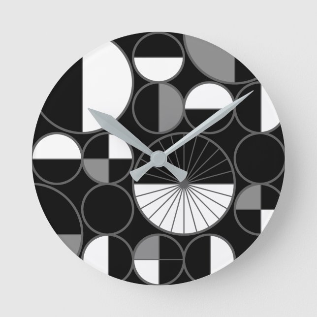 Moderna kretsar i mitten av århundradet Halves Bla Rund Klocka (Framsida)