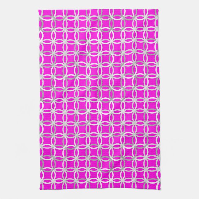 Moderna kretsar i mitten av århundradet, magenta,  kökshandduk (Vertikal)