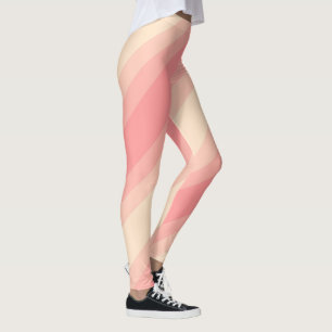 Moderna kvinnor i Peach Färg Rand Snyggt Leggings