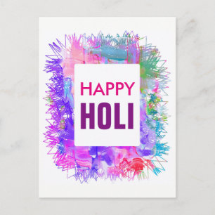 Moderna lila akvareller Glad Holi Vykort