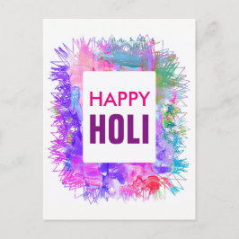 Moderna lila akvareller Glad Holi Vykort