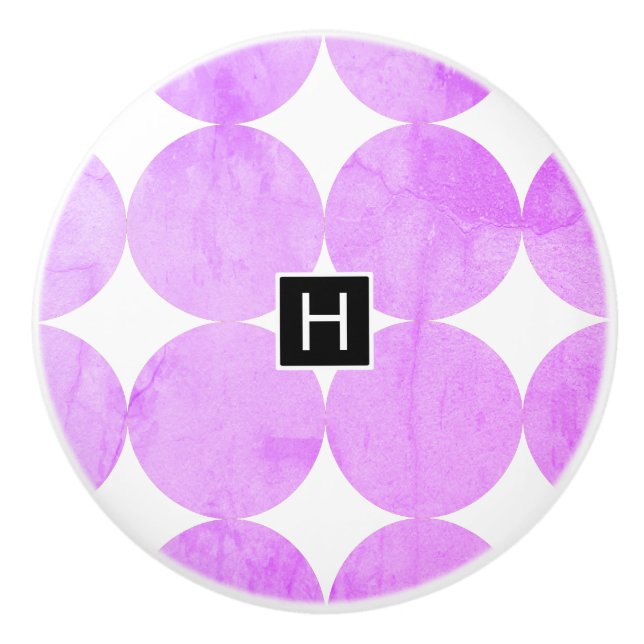 Moderna lila cirklar | Monogram Knopp (Framsidan)