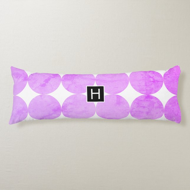 Moderna lila cirklar | Monogram Kroppskudde (Framsidan)