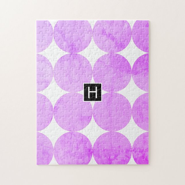 Moderna lila cirklar | Monogram Pussel (Vertikal)
