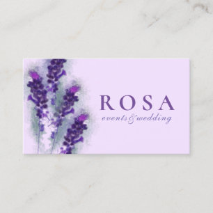 Moderna lila lavendelblommor visitkort