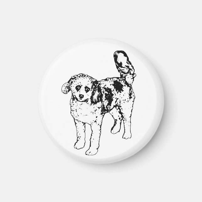 Moderna linjer håller glad juldags pet spirit magnet (Framsidan)