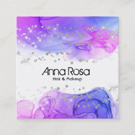 Moderna magentafärgade blått för fyrkantigt visitkort