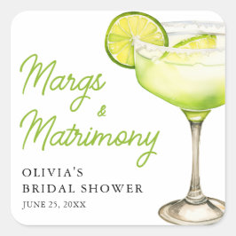 Moderna Margs & Bröllopsfest Cocktail Brudtärnafes Fyrkantigt Klistermärke