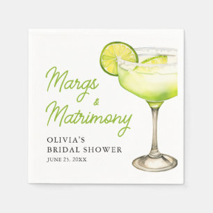 Moderna Margs & Matrimony Cocktail Bröllopsdusch Pappersservett