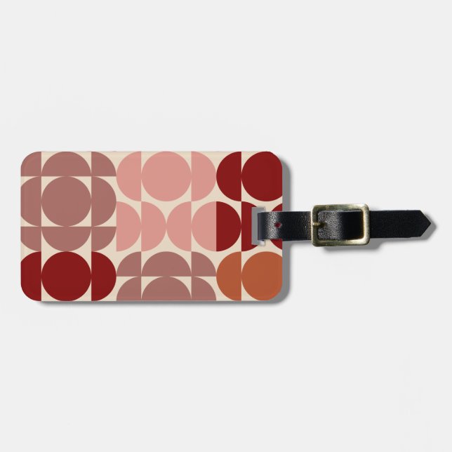 Moderna maroncirklar och halvcirklar i mitten av å bagagebricka (Horisontell Framsida)