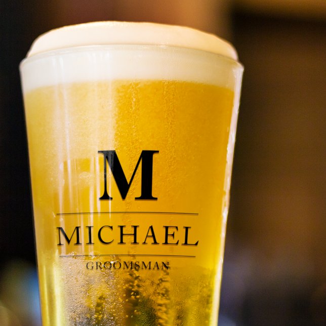 Moderna Marskalkar ger Monogram Best Man Beer Glaskopp (Skapare uppladdad)