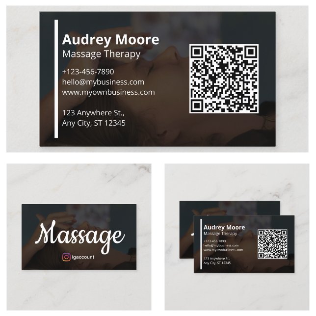Moderna Massage Terapeuter Visitkort (Modern Massage Therapists Business Card
)