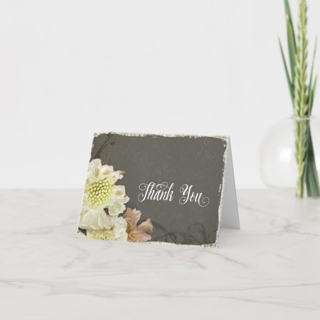 Moderna Matchande Tacksamtbrev Måleriska Blommor Tack Kort (Framsida)