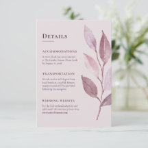 Moderna Mauve Botaniska Bröllopsdetaljer