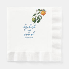 Moderna Medelhavs- Lemon Blue Klinker Bröllop Pappersservett