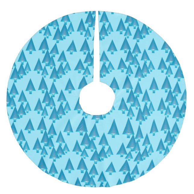 Moderna metalliska julgranar - himmelblått julgransmatta borstad polyester (Framsidan)