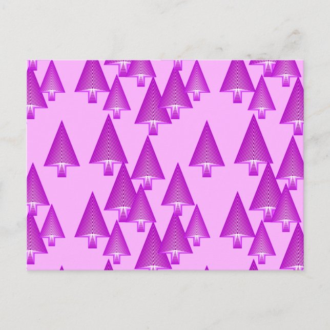 Moderna metalliska julgranar - violet helg vykort (Framsida)