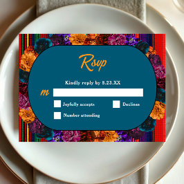 Moderna mexikanska blommor bröllop OSA kort