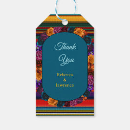 Moderna mexikanska blommor bröllop presentetikett