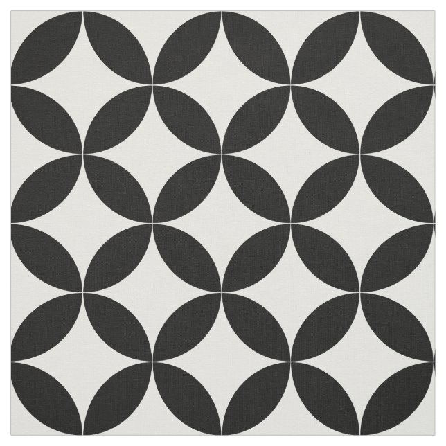 Moderna Mid Century Big Circles upprepar Mönster Tyg (Provkarta)