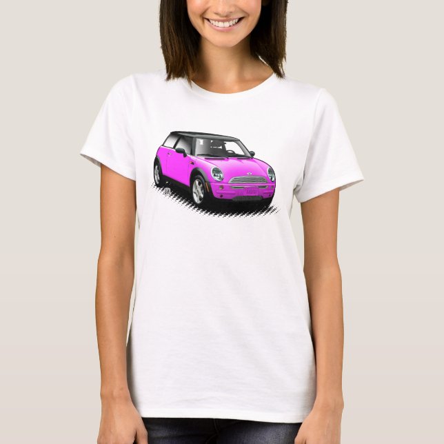 Moderna mini- bästa bildamer för shock rosa tee shirt (Framsida)