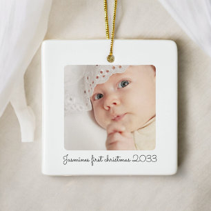 moderna, minimala fotobabybabblar, första julklapp julgransprydnad keramik