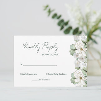 Moderna minimala vildblommor bröllop RSVP-kort OSA Kort