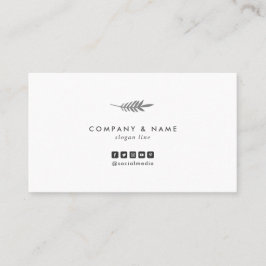 Moderna Minimalist chic eleganta lövvit & grå färg Visitkort