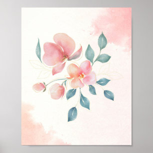 Moderna minimalistiska blommor poster