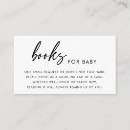 Moderna minimalistiska böcker för baby shower tilläggskort