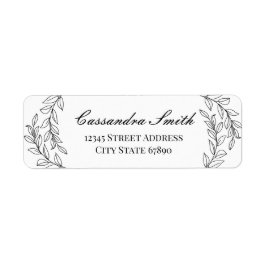 Moderna minimalistiska botaniska blad adressetiket returadress etikett