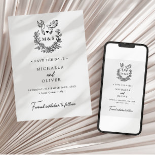 Moderna minimalistiska duvor elegant skrivstil brö spara datumet