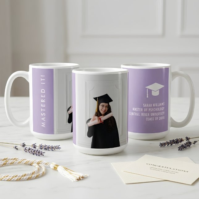 Moderna Minimalistiska Eleganta Mästare Examenspre Kaffemugg (Skapare uppladdad)
