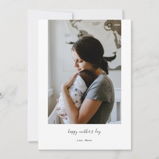 moderna minimalistiska fotosamlingar i lycklig mor julkort (Framsida)