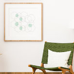 Moderna minimalistiska geometriska hyxagon i mitte poster<br><div class="desc">Modern,  minimalistisk geometrisk hexagonal design i mitten av århundradet i svart och vitt med punkttecken av myntfull grönt. Om du vill ha en annan bakgrund i färg eller om du vill lägga till text klickar du bara på knappen Anpassa.</div>