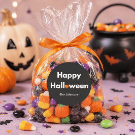 Moderna minimalistiska Halloween-dekaler med perso Runt Klistermärke