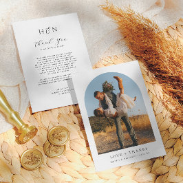 Moderna Minimalistiska Initialer Bågformad Foto Br Tack Kort