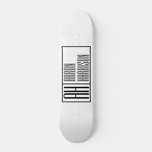 Moderna Minimalistiska Initialer & Namnlogotyp Mini Skateboard Bräda 18,5 Cm (Framsida)