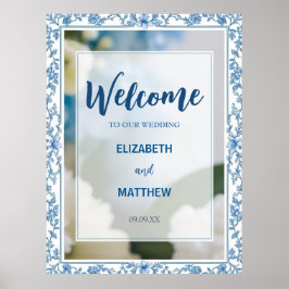 Moderna minimalistiska klassiska blommor bröllop poster