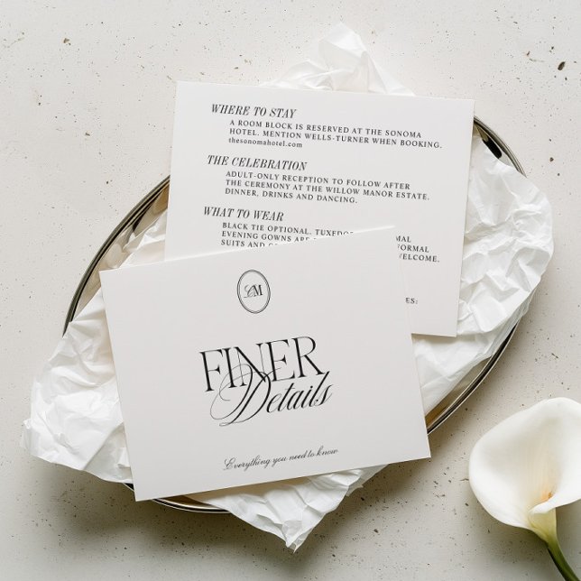 Moderna minimalistiska mjuka vita bröllopsdetaljer tilläggskort (Modern Minimalist Soft White Wedding Details Enclosure Card)