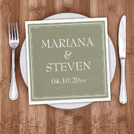 Moderna minimalistiska salvia gröna servetter