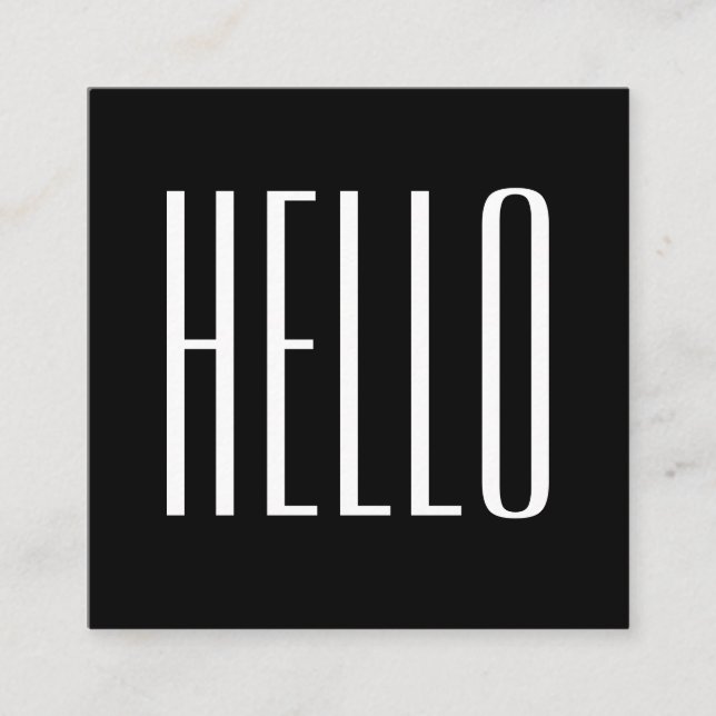 Moderna minimalistiska svartvita affärskort fyrkantigt visitkort (Framsida)