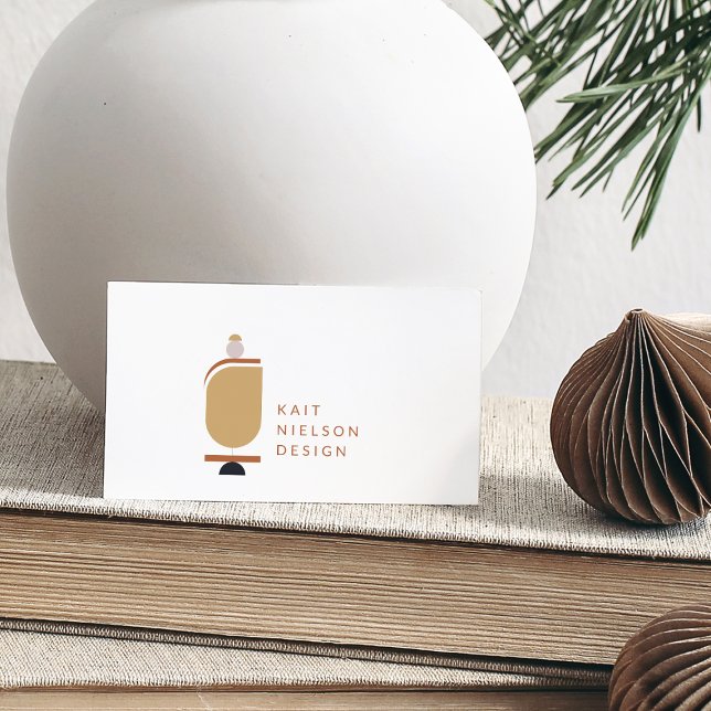 Moderna minimalistiska terracotta-geometriska form visitkort (Skapare uppladdad)