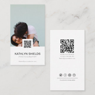 moderna minimalistiska visitkort qr fotografering