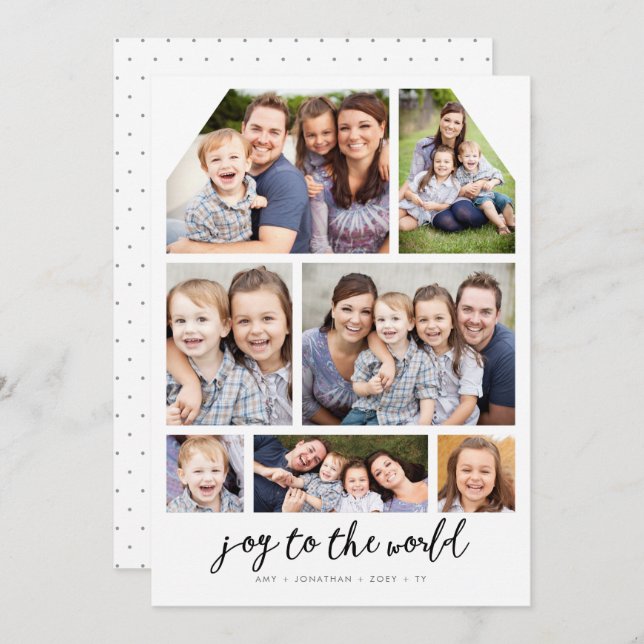 Moderna Minnen 7 Fotoetikett Jul Fotokort Julkort (Fram/baksida)