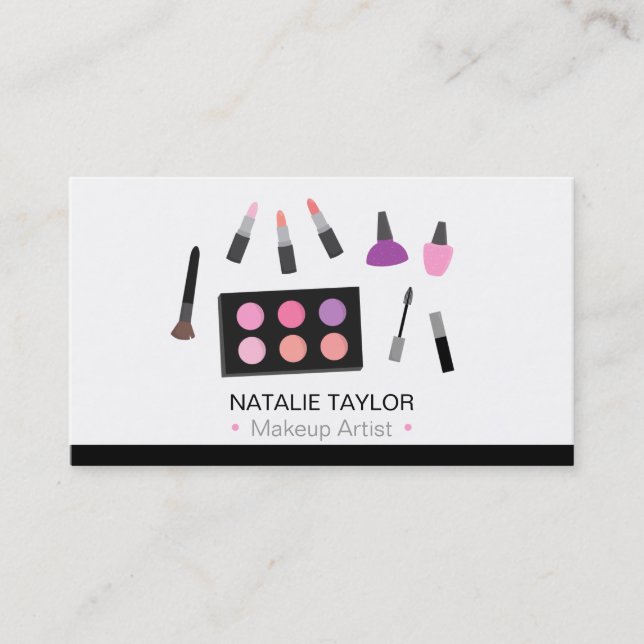 Moderna mode Makeup Artist Visiting Cards Visitkort (Framsida)