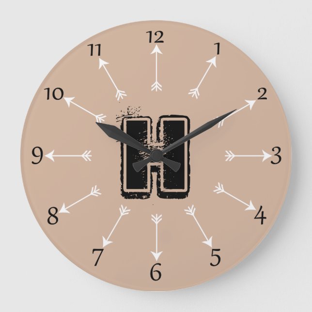 Moderna moderiktiga bohemiska vitpilar stor klocka (Framsida)