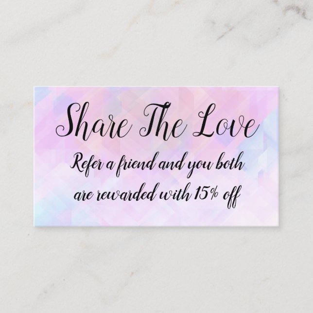 Moderna moderiktiga remissbelöningar rabattkort (Framsida)